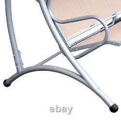 Outsunny Garden Metal Swing Chair Patio Hamac 3 Seater Banc Réglable À Baldaquin