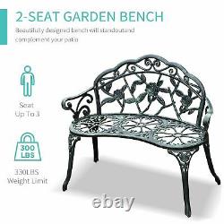 Outsunny Garden Meubles Banc Patio Chaise Deck Cast Aluminium Metal Love Seat