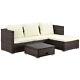 Outsunny Rattan Garden Canapé Set Rangement Table Wicker Patio Loungeer 4-seater Brow