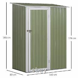 Outsunny Steel Garden High Storage Outdoor Shed With Latch 4,5ft X 3ft Green
