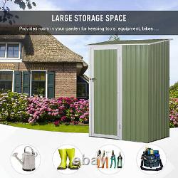Outsunny Steel Garden High Storage Outdoor Shed With Latch 4,5ft X 3ft Green