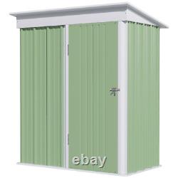 Outsunny Steel Garden Shed, Small Lean-to Shed For Bike Tool, 5x3 Ft, Vert