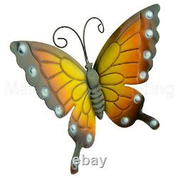 Papillons X 4 Coloré Extérieur Grand Métal Papillon Jardin Mural Art Décoré