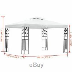 Pavillon De Tente De Réception Avec Chapiteau De Jardin Extérieur Vidaxl Gazebo, Blanc, 3 X 4 M