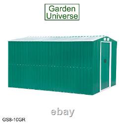 Plancher De Jardin Entreposage En Métal Univers De Jardin Vert 8' X 10' Cadre De Base Gs8-10gr
