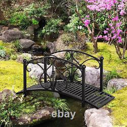 Pont de jardin décoratif Outsunny avec rampes pour ruisseau et étang