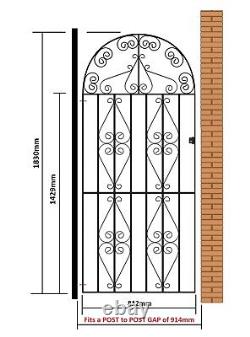 Portail de jardin STIRA Scroll Tall Bow 762 1220mm GAP en fer forgé galvanisé