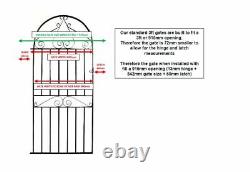 Portail de jardin métallique voûté pour s'adapter à un espace de 3 pieds (915 mm) de large sur 6 pieds 2 (1880 mm) de haut MBT10