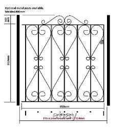 Portails de jardin Regent Scroll de 838mm à 991mm d'interstices x 914mm H en métal fer galvanisé.