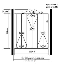 Portails de jardin en métal à volutes classiques 838mm 991mm d'OUVERTURE x 914mm H Style en fer forgé