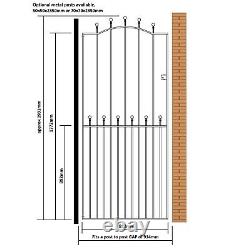 Portails latéraux de jardin Manroe Ball Top Tall de 762mm à 1220mm GAPS x 1943 H en métal fer.