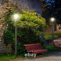 Poteau de lampe de jardin Outsunny 2,4m éclairage solaire LED pour chemin de patio