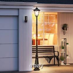 Poteau de lampe de jardin Outsunny 2,4m éclairage solaire LED pour chemin de patio