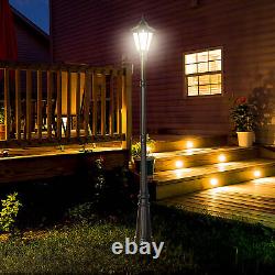 Poteau de lampe de jardin Outsunny 2,4m éclairage solaire LED pour chemin de patio