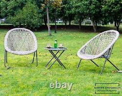 Rattan Bistro Polding Garden Meubles Set Patio Chaises Avec Table 2 Seater