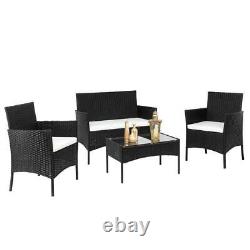 Rattan Garden 4 Pcs Furniture Set Conservatory Patio Outdoor Table Chairs Lounge