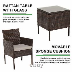 Rattan Garden Meubles 3/4/5 Pces Patio Set Table Chaises Wicker Outdoor Café