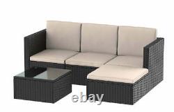 Rattan Garden Meubles Outdoor 4 Seater Canapé Set Avec La Qualité De La Table Premium Nouveau