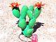 Sculpture De Cactus En Art Métallique, Art De Jardin En Fer Récupéré, Fleurs Métalliques Colorées
