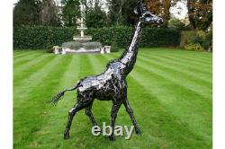 Statue de girafe en métal pour jardin, grande sculpture de girafe de 152 cm de haut