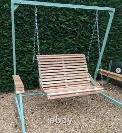 Sur Mesure Metal & Timber Garden Swing Seat Fabriqué À La Main Au Royaume-uni