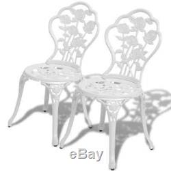 Table Et Chaises De Bistrot Set De Patio En Métal En Aluminium Moulé, Patio, Vert / Blanc