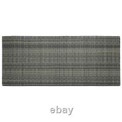 Table de bar de jardin gris en poly rotin 140.5x60.5x110.5 cm