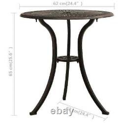 Table de jardin en bronze 62x62x65 cm en aluminium coulé SLS