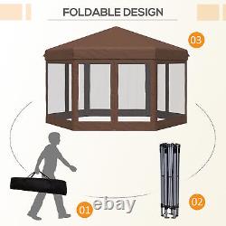 Tente de jardin Outsunny 4x4m avec auvent réglable en métal et filet de protection solaire