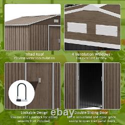 Unité de rangement pour abri de jardin Outsunny avec porte verrouillable, fondation de plancher et ventilation gris
