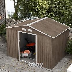 Unité de rangement pour abri de jardin Outsunny avec porte verrouillable, fondation de plancher et ventilation gris