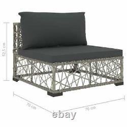Vidaxl 5 Piece Garden Lounge Set With Cushions Poly Rattan Grey Outdoor Sofa