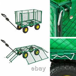 XXL Heavy Duty Wheelbarrow Garden Mesh Cart Chariot Utilitaire Tipper Dump New